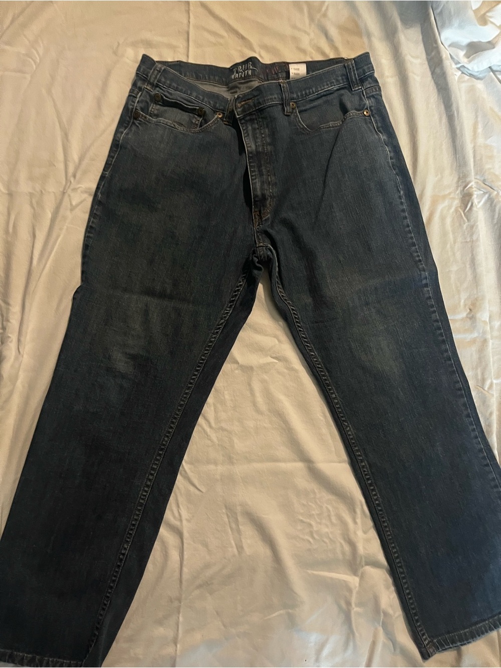 True Nation. Men's Relaxed Dark Blue Jeans - Classic Casual Fit.